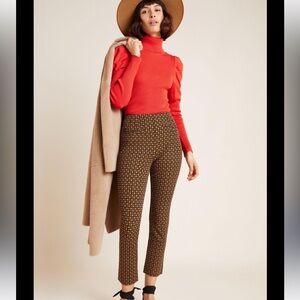 Anthropologie The Essential Slim High Waist Trousers Pants